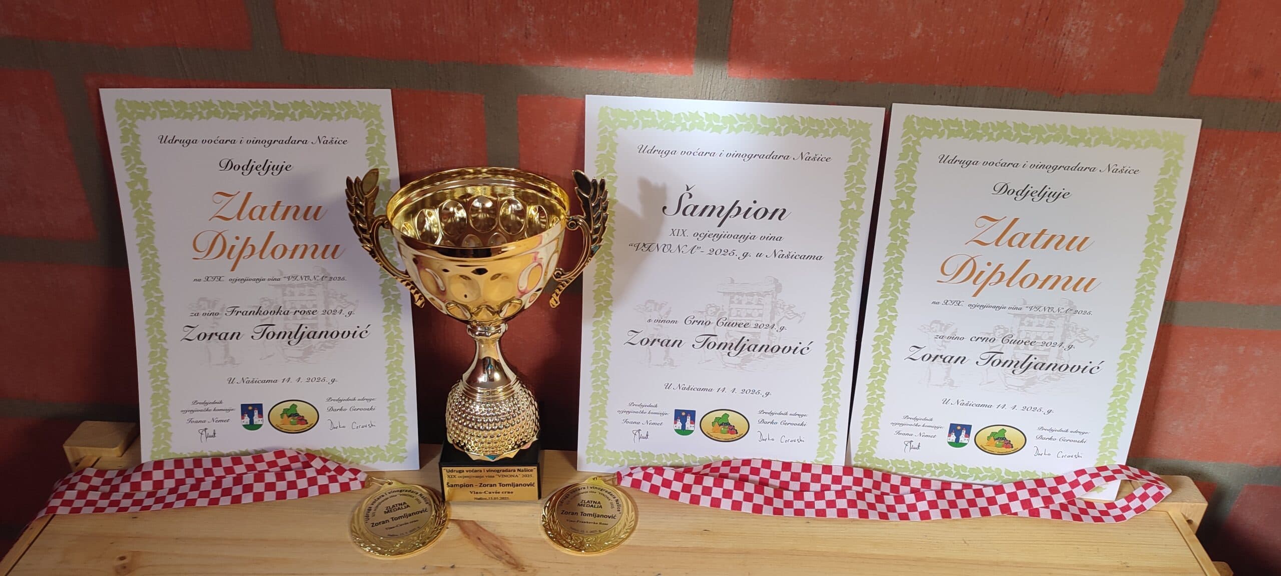 ZOTO vinarija ostvarila izvrsne rezultate na VINONA natjecanju 2025.